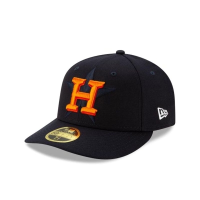 Blue Houston Astros Hat - New Era MLB Logo Elements Low Profile 59FIFTY Fitted Caps USA4123597